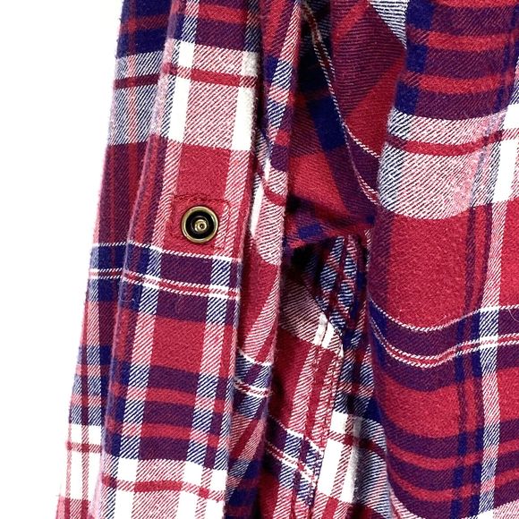 Jachs Girlfriend Shirt Women XXL Comfort Stretch Flannel Plaid Pearl Snap Defect - Picture 4 of 10